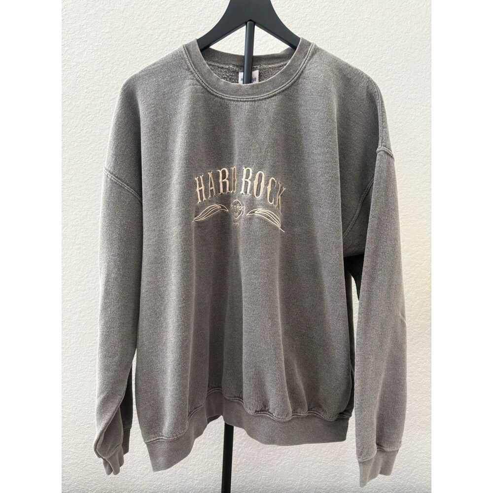 Hard Rock Cafe x PacSun Madrid Embroidered Crewneck Sweatshirt Gray Men's XL